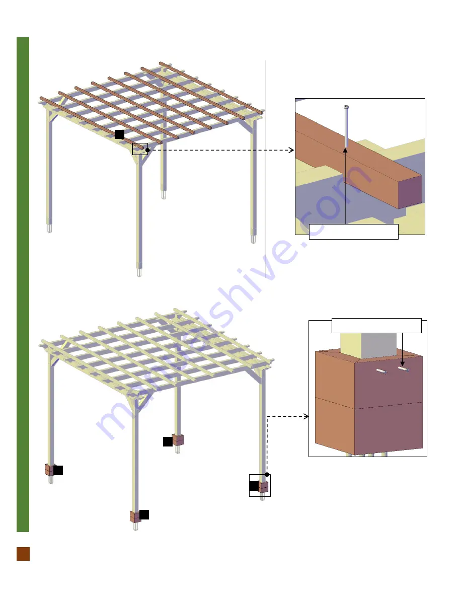 Forever Redwood SMALL GARDEN PERGOLA KIT Assembly Instructions Manual Download Page 9