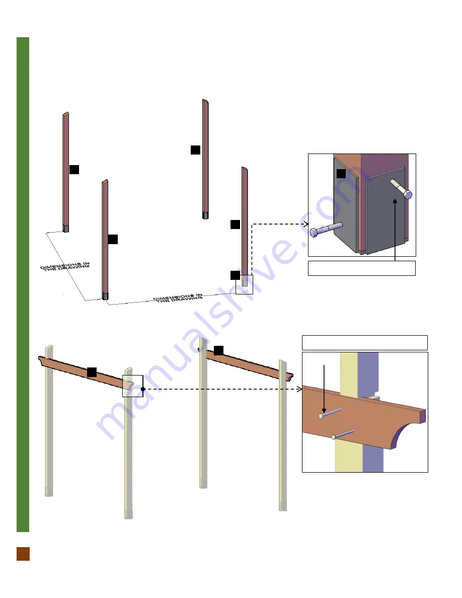 Forever Redwood THE BREEZY SMALL PAVILION Assembly Instructions Manual Download Page 6