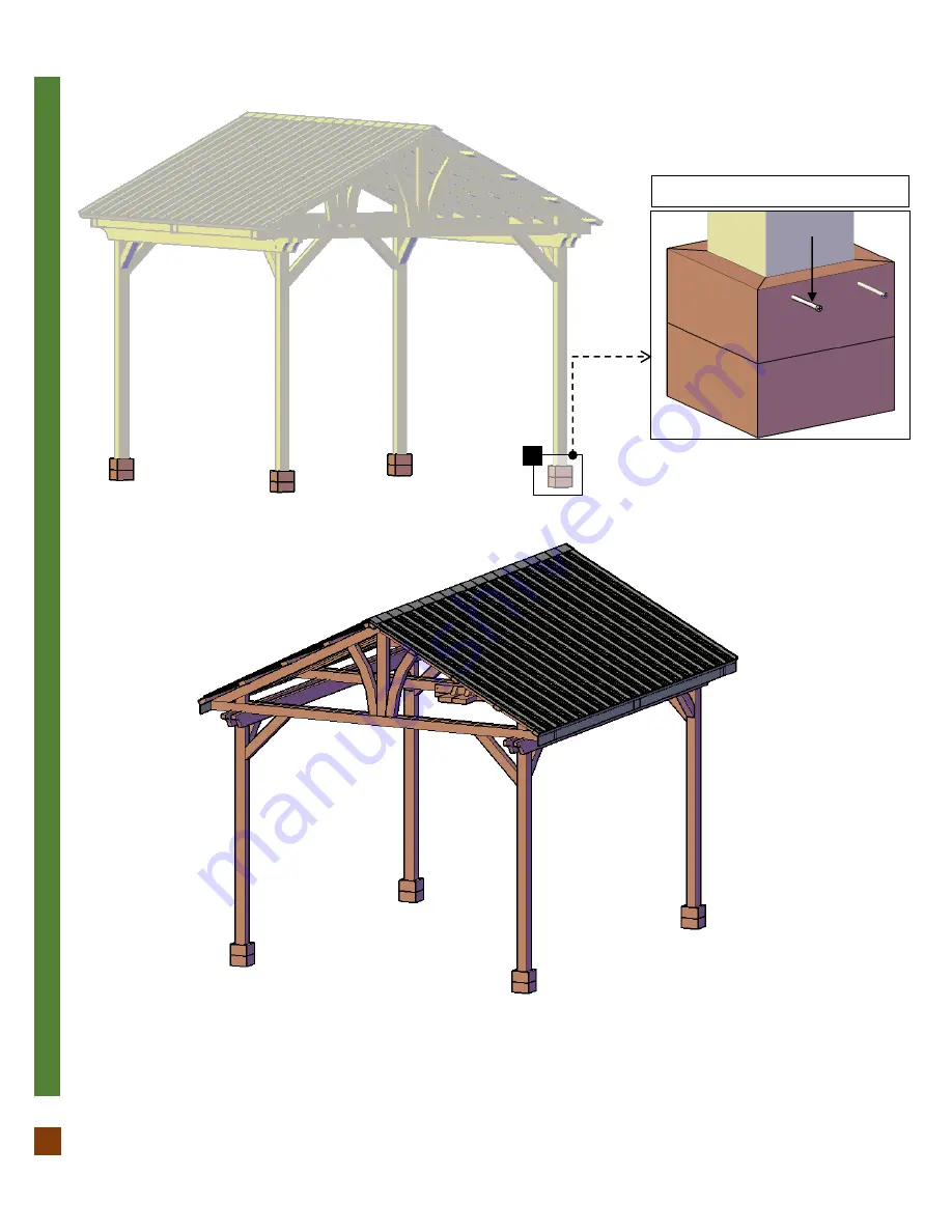 Forever Redwood THE BREEZY SMALL PAVILION Assembly Instructions Manual Download Page 13