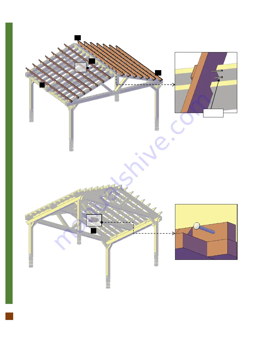 Forever Redwood THE GABLE PERGOLA Assembly Instructions Manual Download Page 15