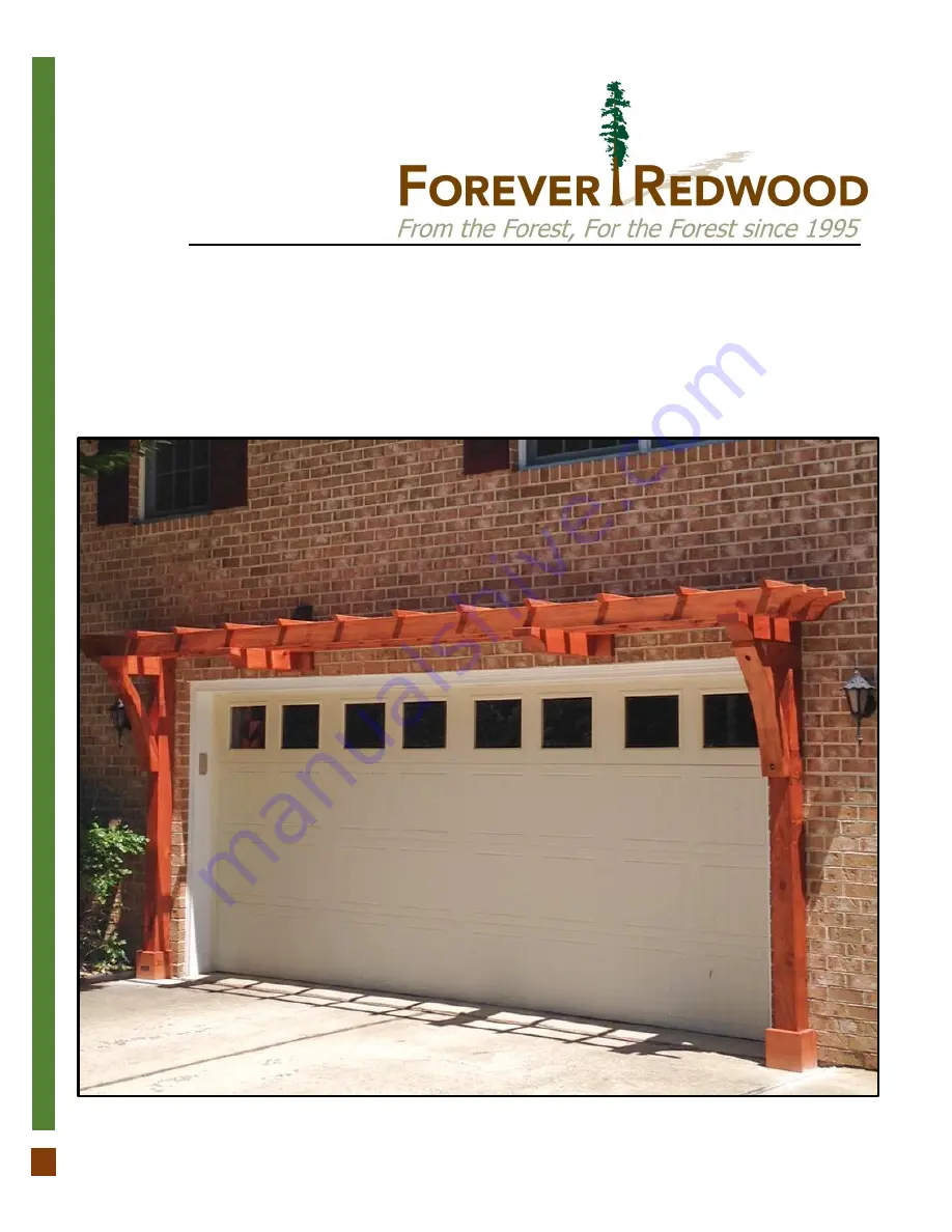 Forever Redwood THE GARAGE ARBOR KITS Assembly Instructions Manual Download Page 1