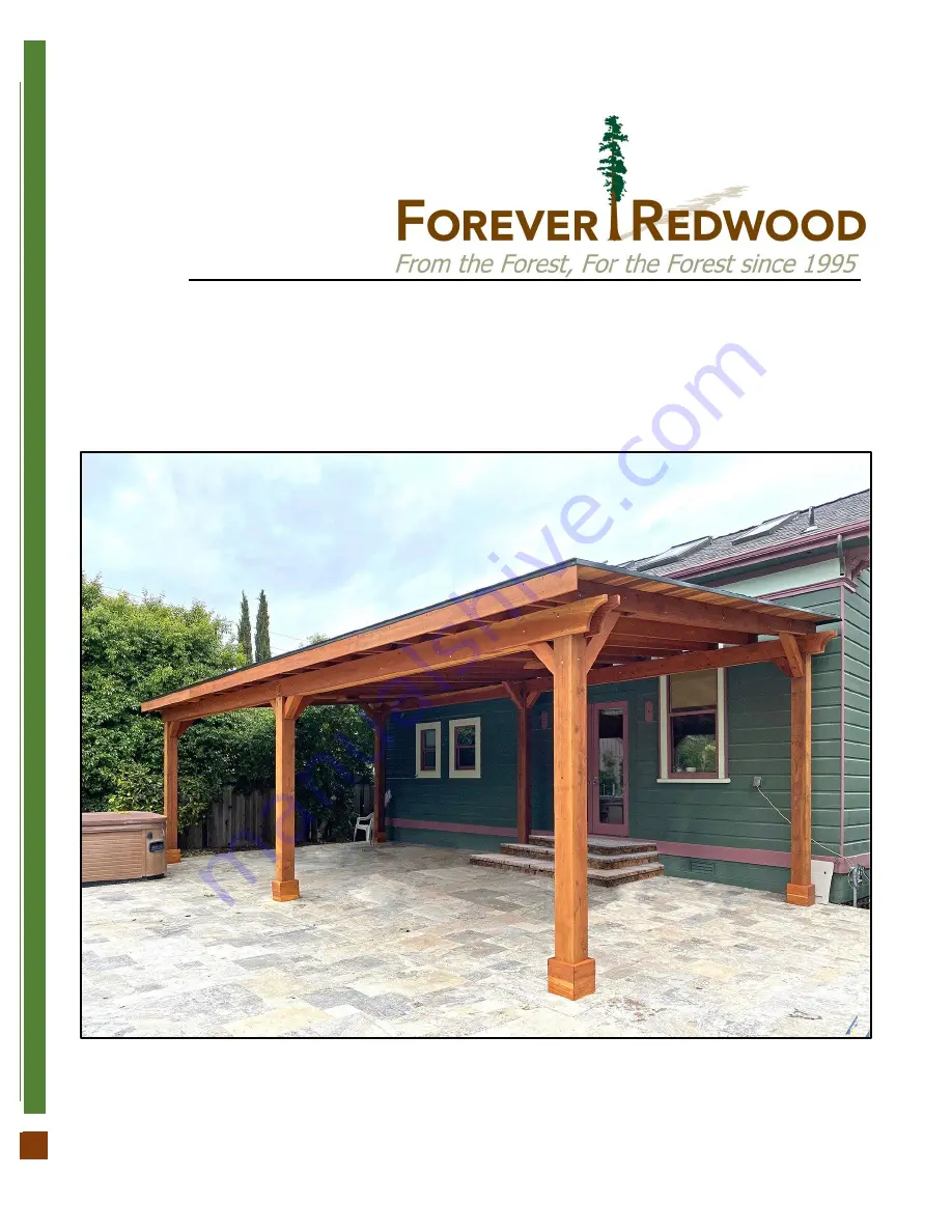 Forever Redwood THE SUNSET PATIO PAVILION Assembly Instructions Manual Download Page 1