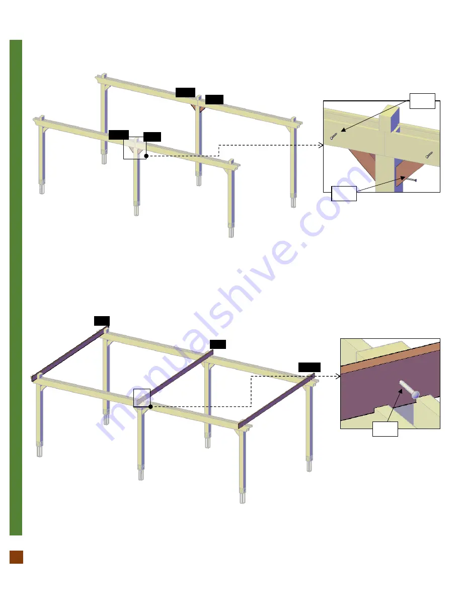 Forever Redwood THE SUNSET PATIO PAVILION Assembly Instructions Manual Download Page 10