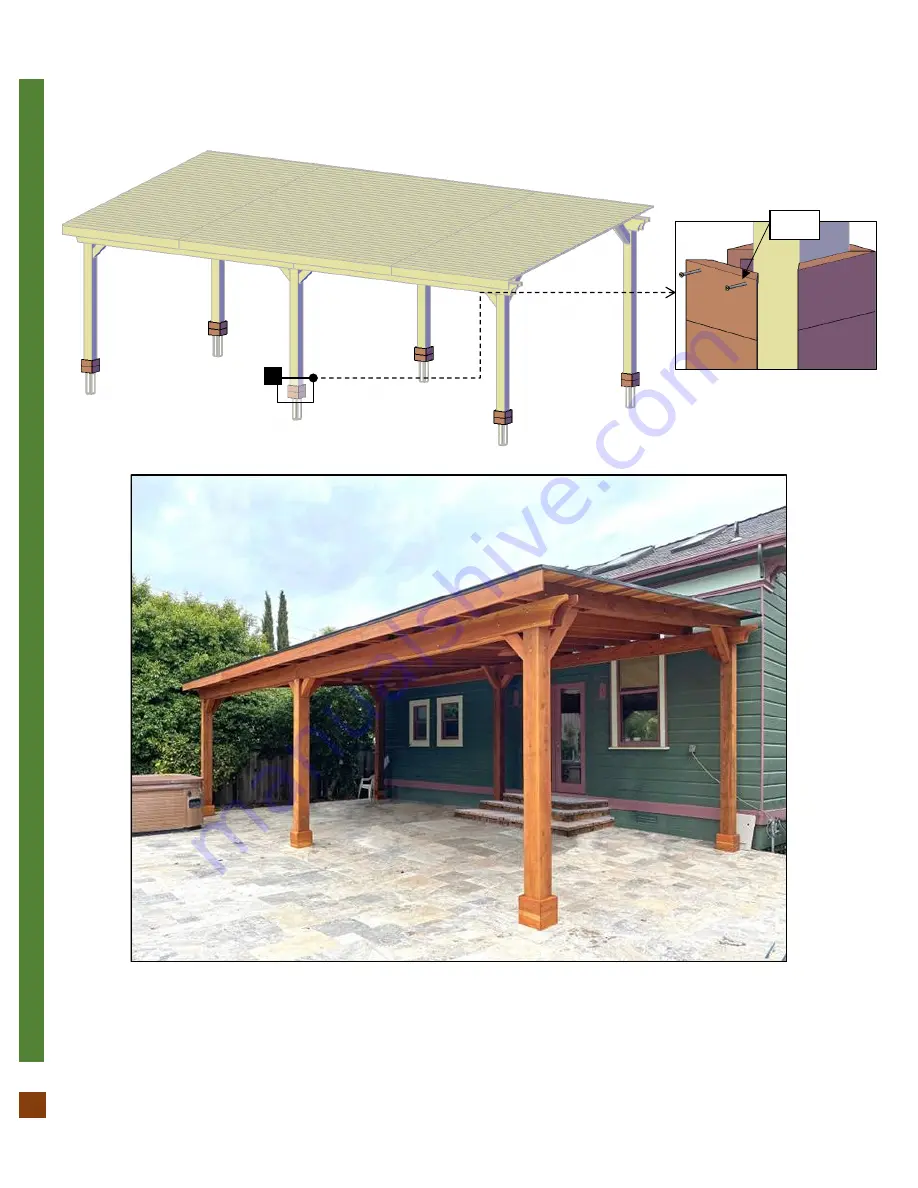 Forever Redwood THE SUNSET PATIO PAVILION Assembly Instructions Manual Download Page 16