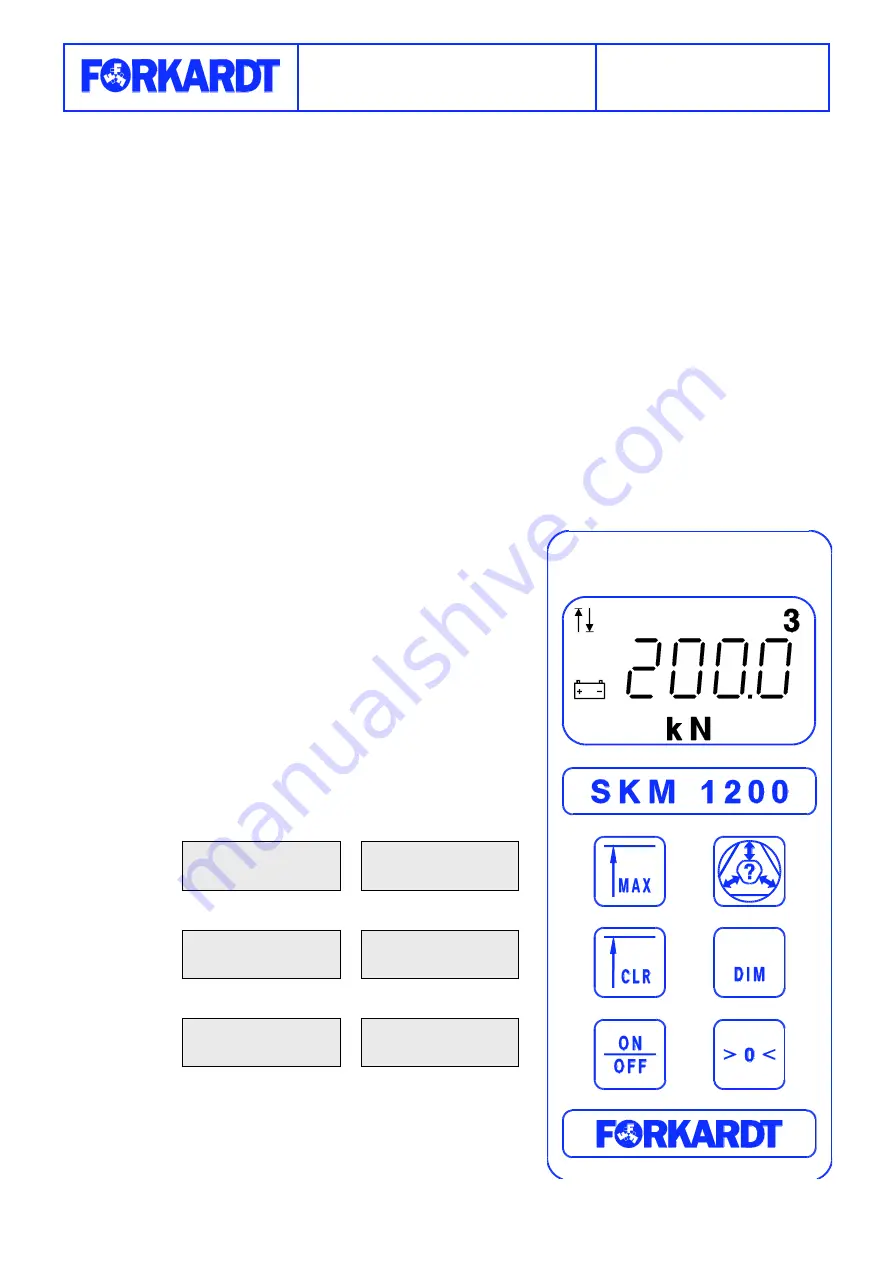 Forkardt SKM 1200 Operating Instructions Manual Download Page 8