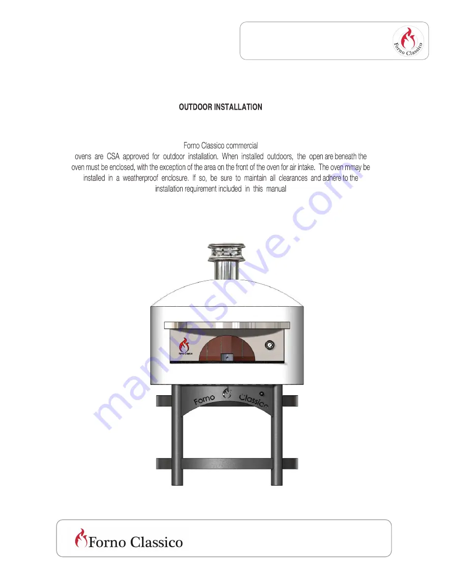 Forno Classico Colosso 100 Installation And Operation Manual Download Page 10