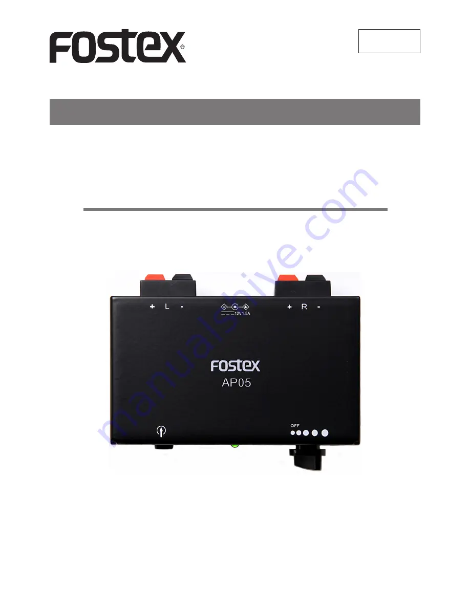 Fostex AP05 Owner'S Manual Download Page 1