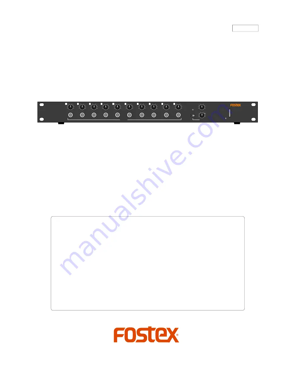 Fostex PH-100 Owner'S Manual Download Page 1