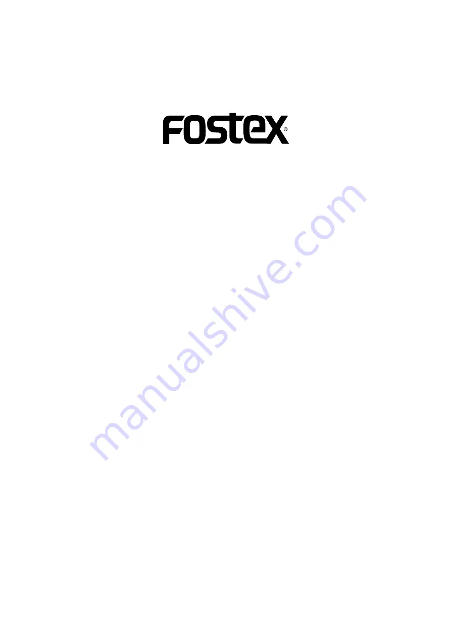 Fostex SF20C (Japanese) Product Manual Download Page 1