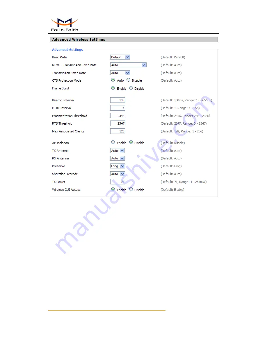 Four-Faith F3B30 User Manual Download Page 39