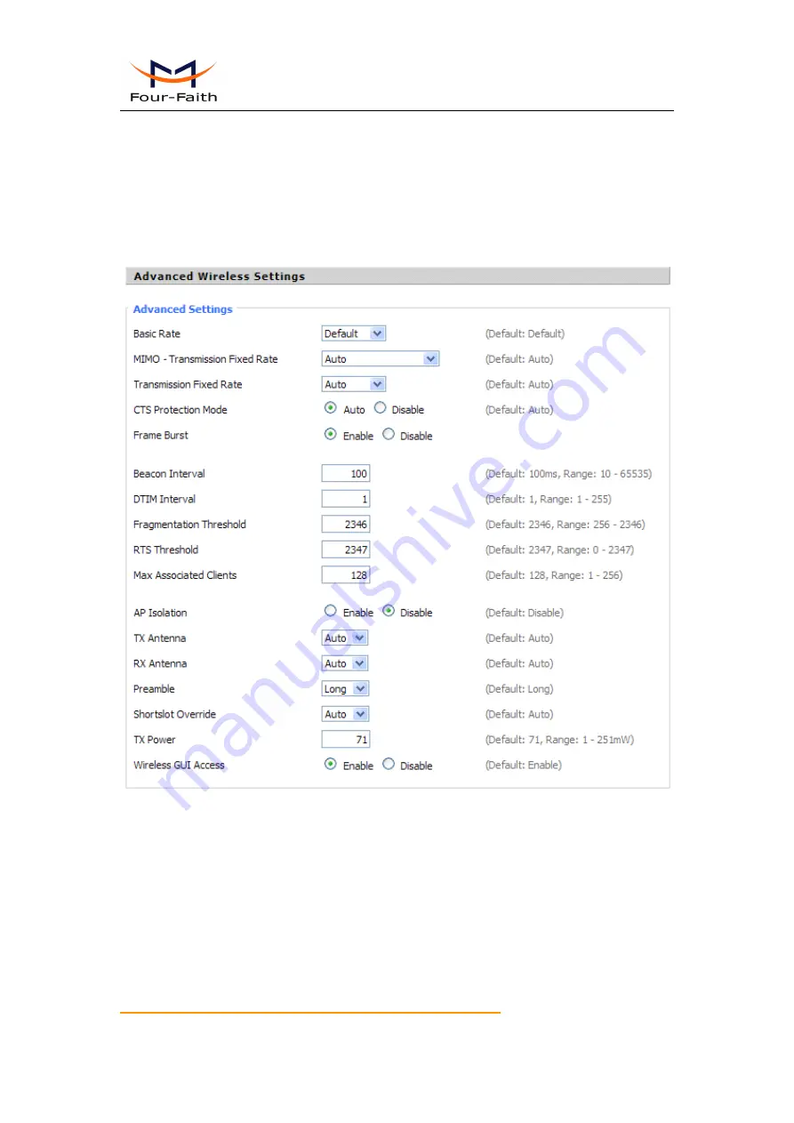 Four-Faith F7 34 Series User Manual Download Page 40