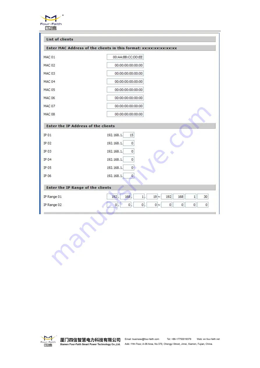 Four-Faith F8 26 Series User Manual Download Page 56