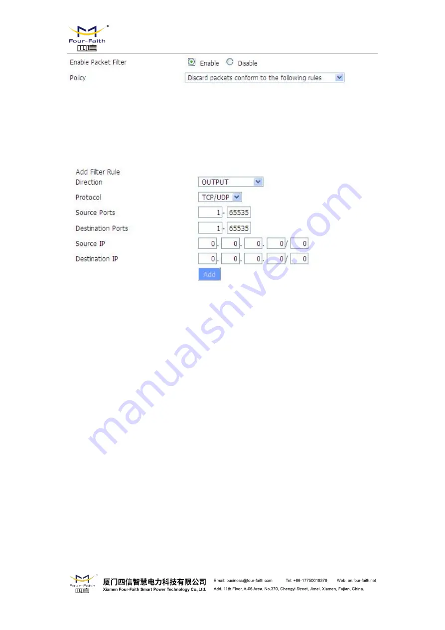 Four-Faith F8 26 Series User Manual Download Page 58