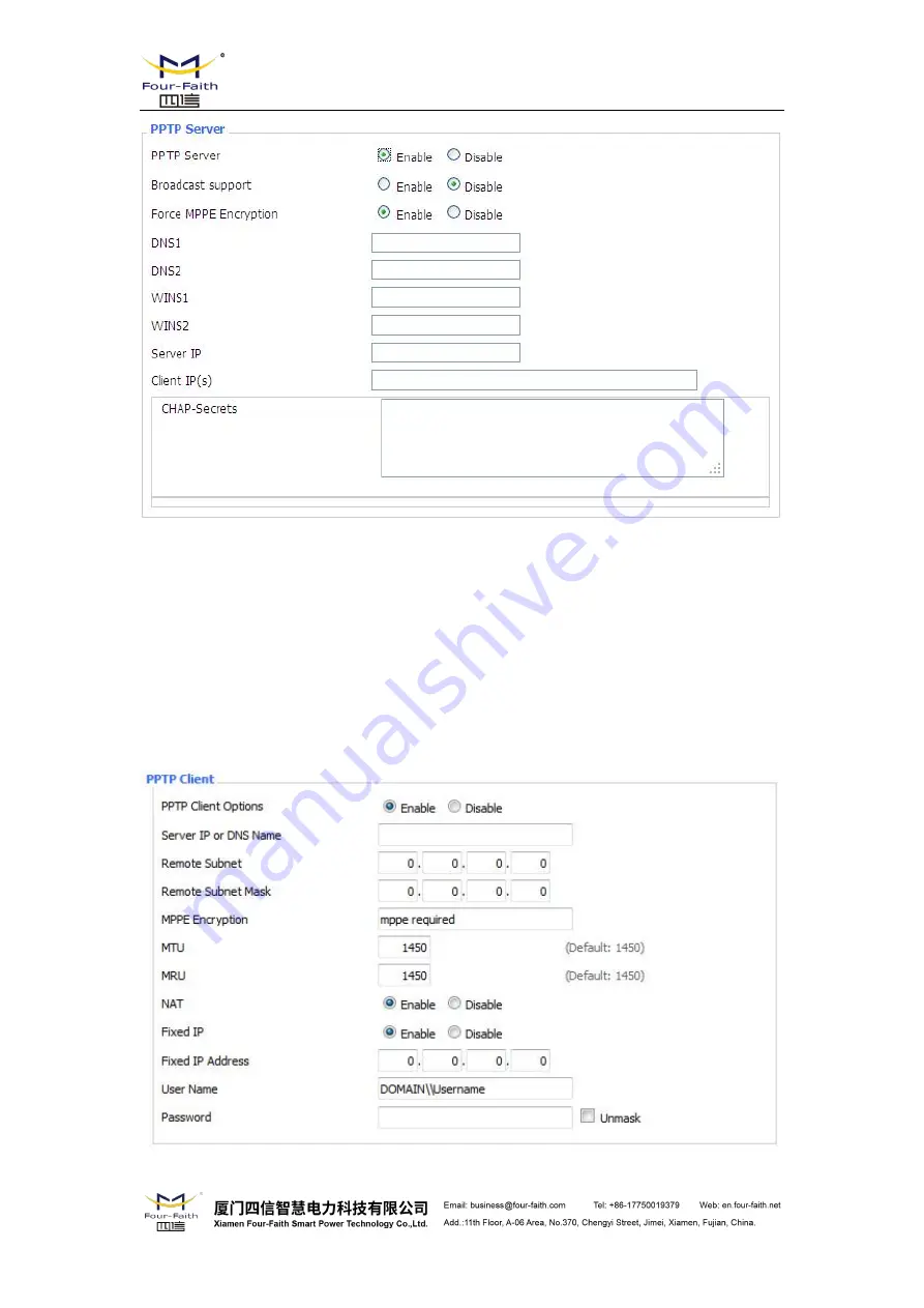 Four-Faith F8 36 Series User Manual Download Page 40