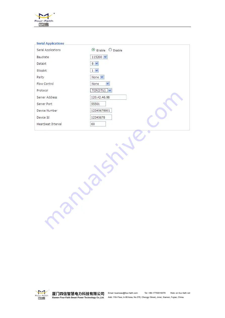 Four-Faith F8 36 Series User Manual Download Page 62