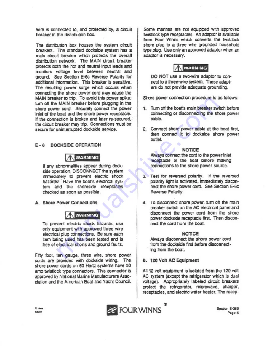 Four winns 1992 Cruiser Owner'S Manual Download Page 145