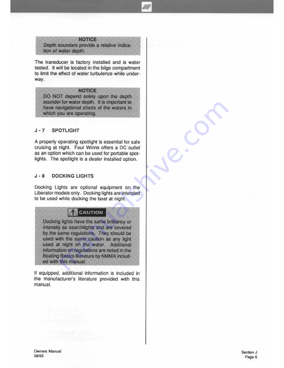 Four winns 1994 Sportboat 090-0025 Owner'S Manual Download Page 63