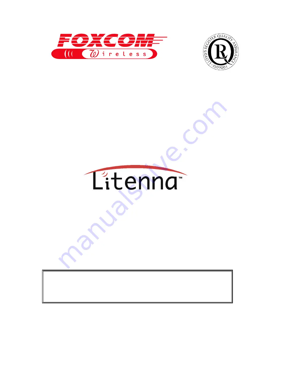 Foxcom Litenna Installation Manual Download Page 1