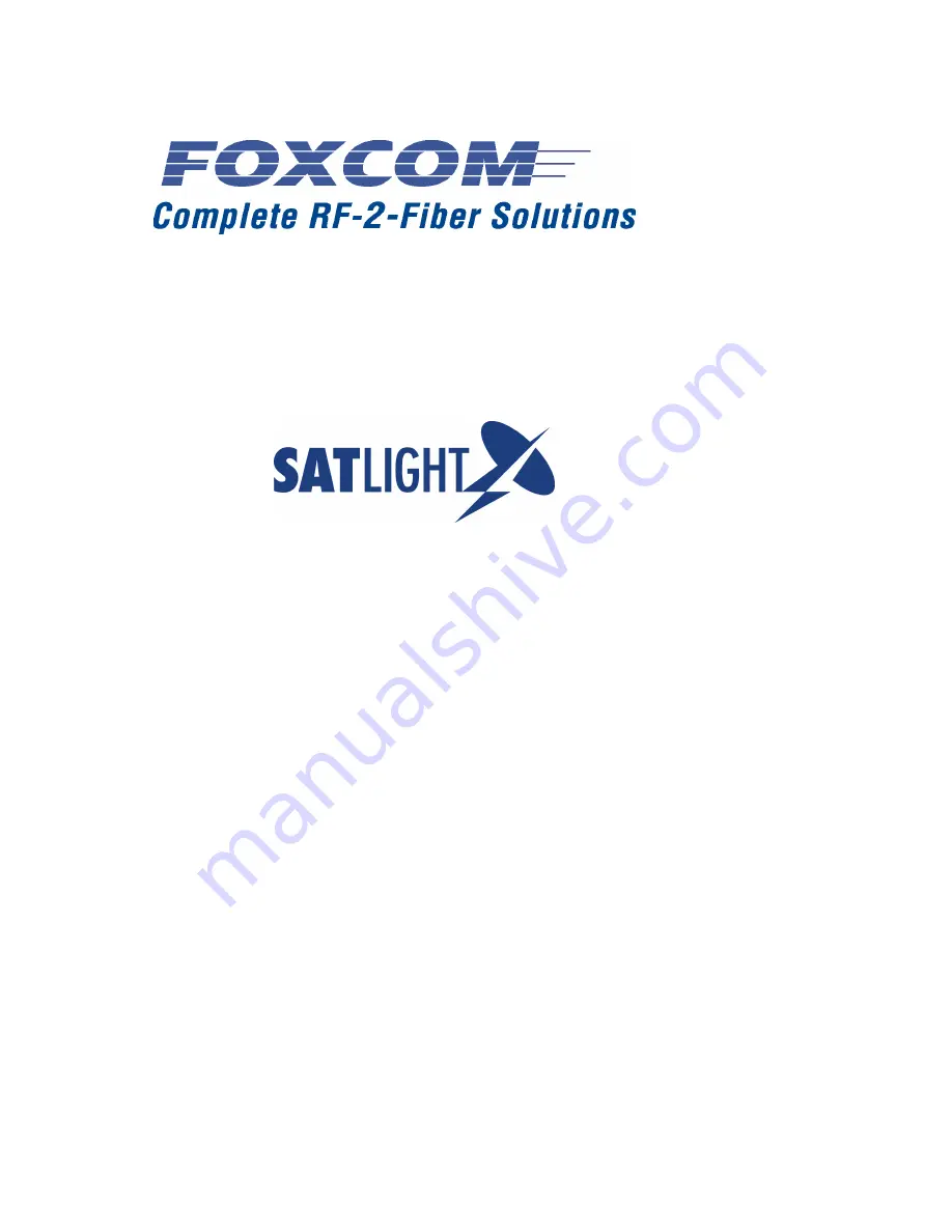 Foxcom SatLight 7310D Installation And User Manual Download Page 1