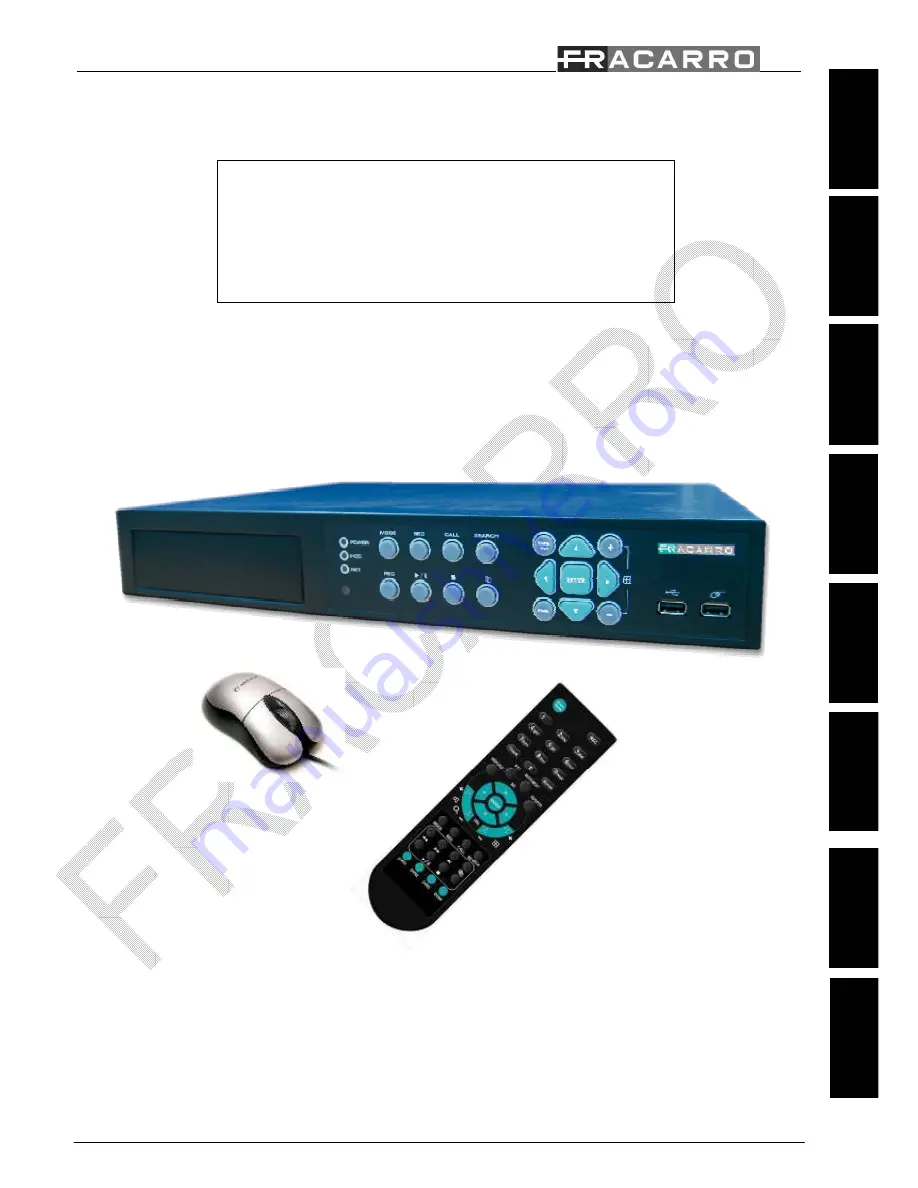 Fracarro DVR MILANO 16 Quick Reference Download Page 1