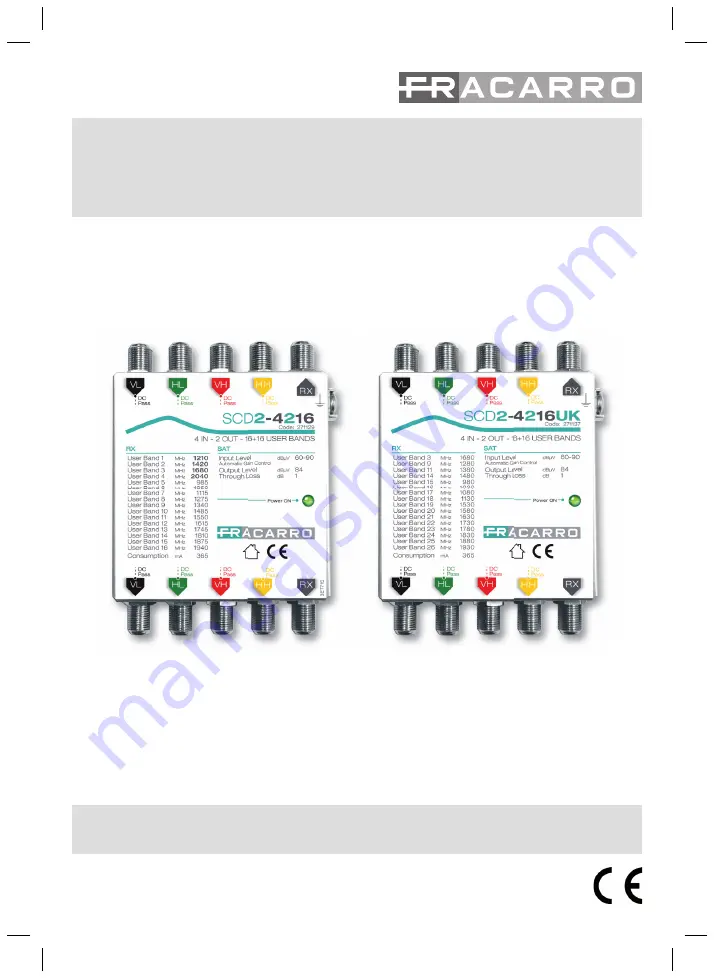 Fracarro SCD2-4216 User Manual Download Page 1