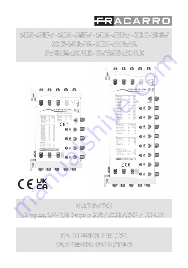 Fracarro SCD2-5216W Скачать руководство пользователя страница 1