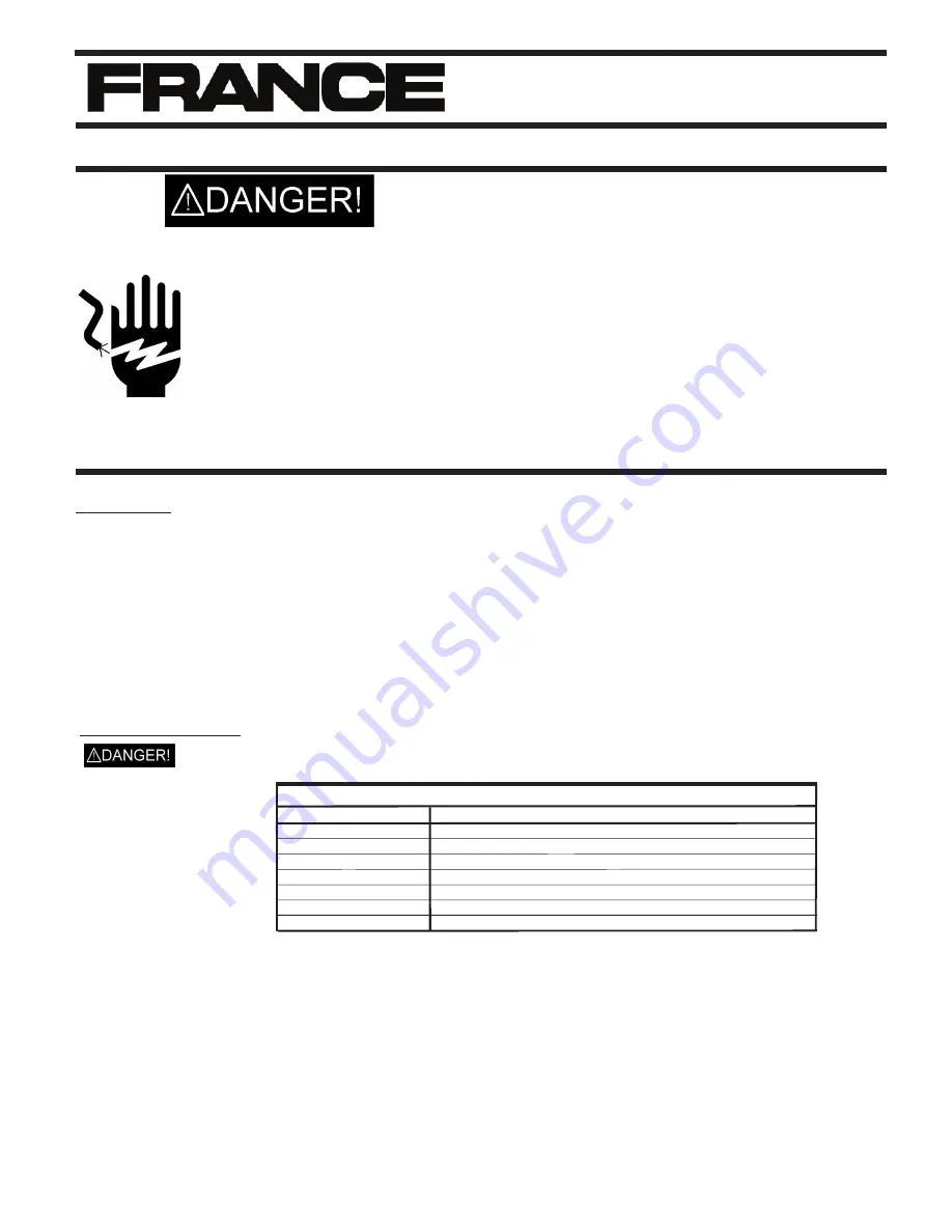 France P5G-2UE Series Installation Manual Download Page 1