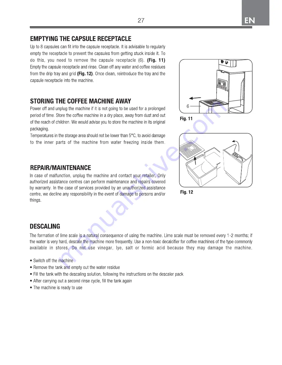 FrancisFrancis Y3 Iperespresso Instruction Manual Download Page 27