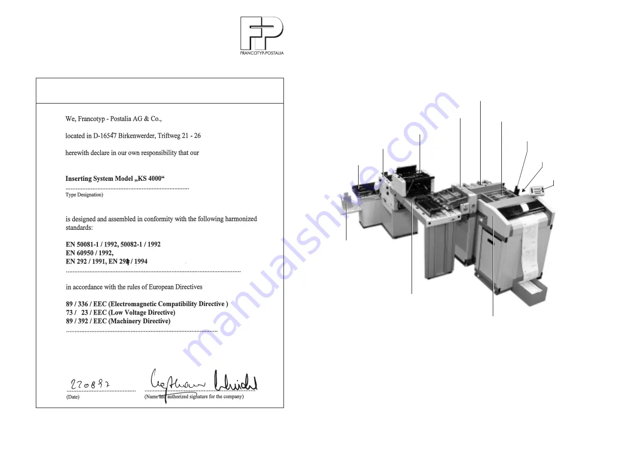 Francotyp-Postalia KS 4000 OL Operator'S Manual Download Page 121