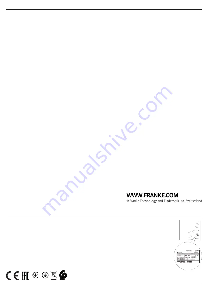 Franke FCB 320 TNF NE F User And Installation Manual Download Page 30