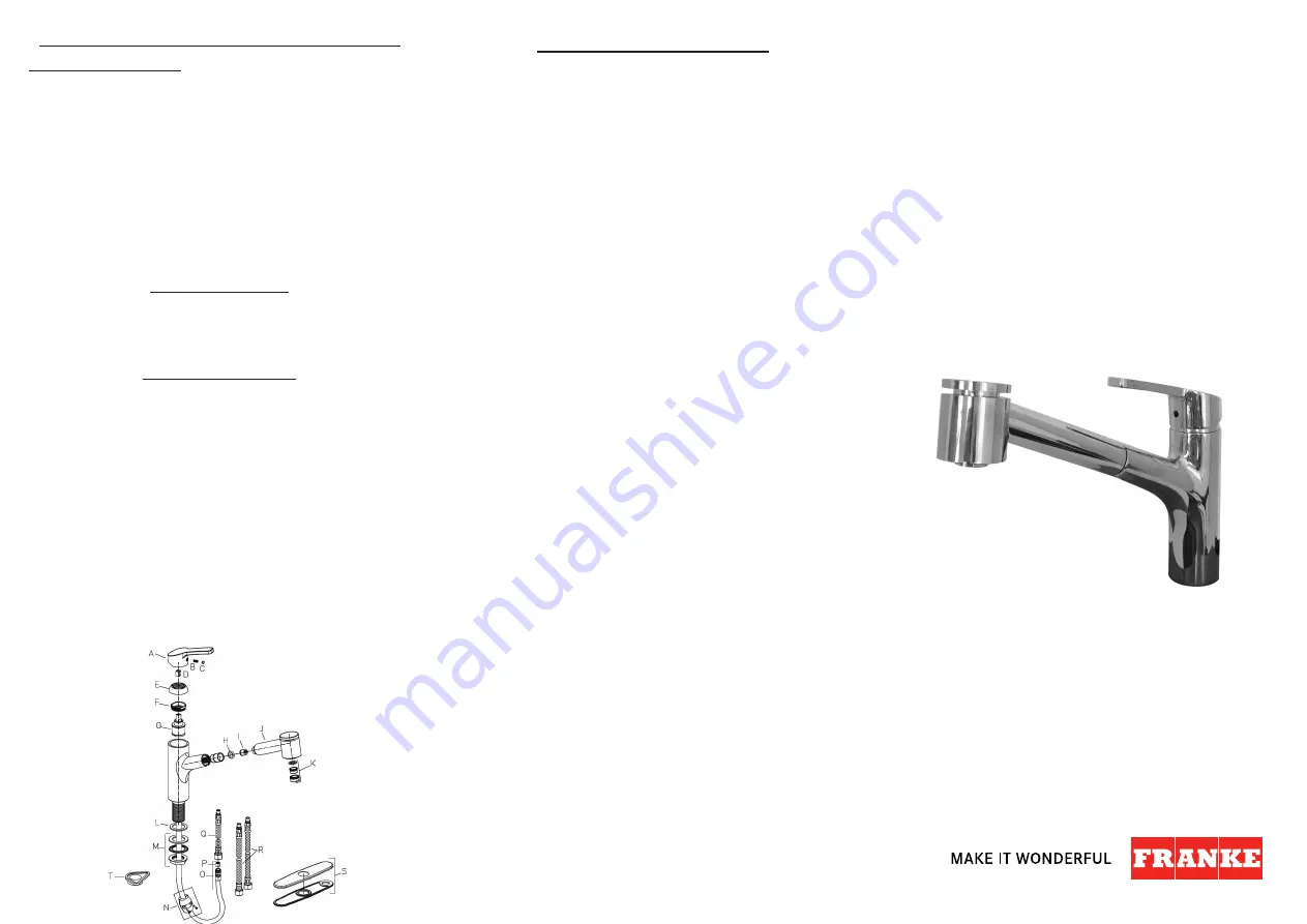 Franke SION FFPS20200 Installation Manual Download Page 1