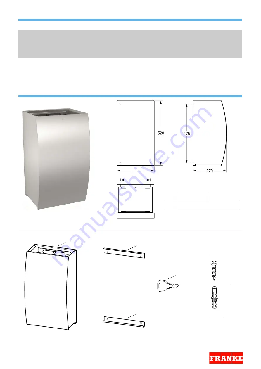 Franke STRX605 Installation And Operating Instructions Download Page 1