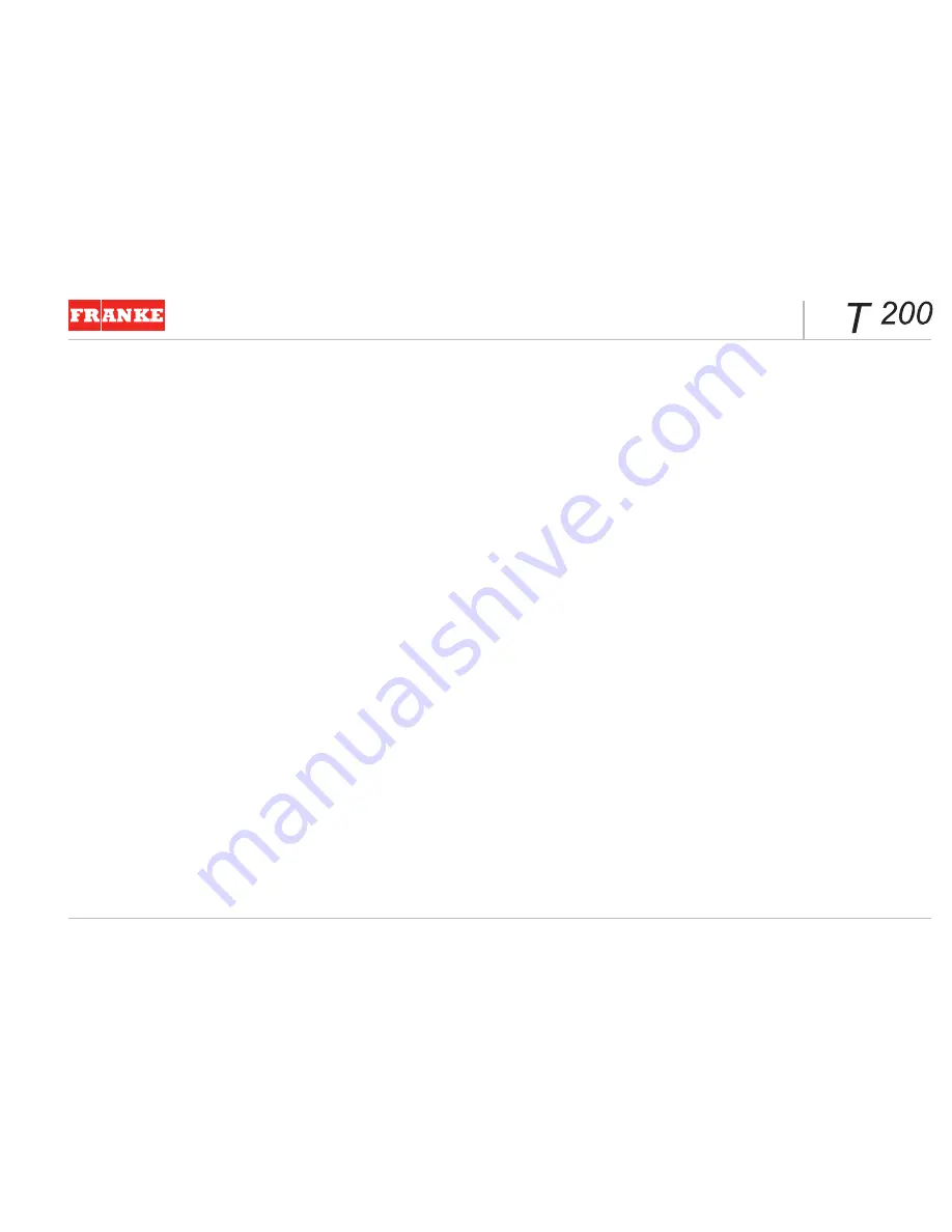 Franke T 200 Operating Instructions Manual Download Page 13