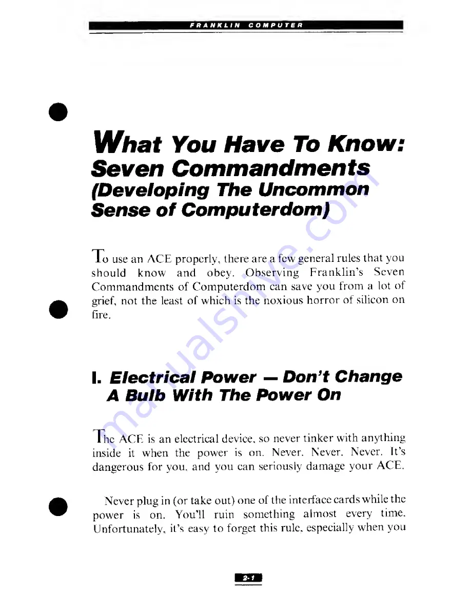 Franklin Ace 1000 User'S Reference Manual Download Page 53