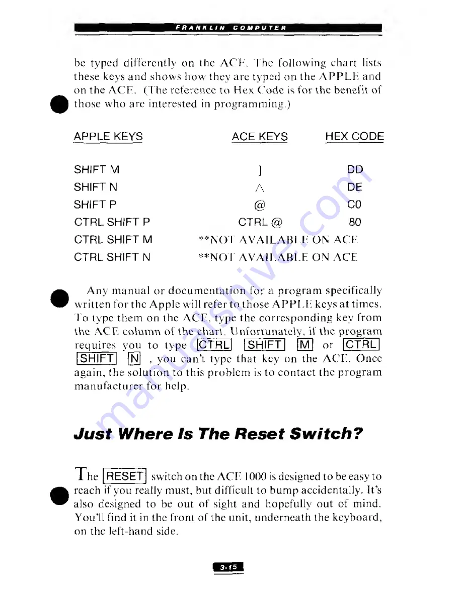 Franklin Ace 1000 User'S Reference Manual Download Page 81