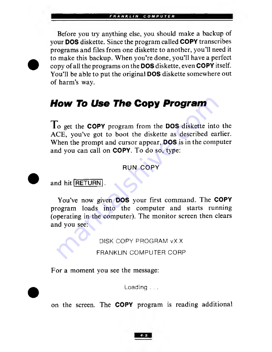 Franklin Ace 1000 User'S Reference Manual Download Page 86