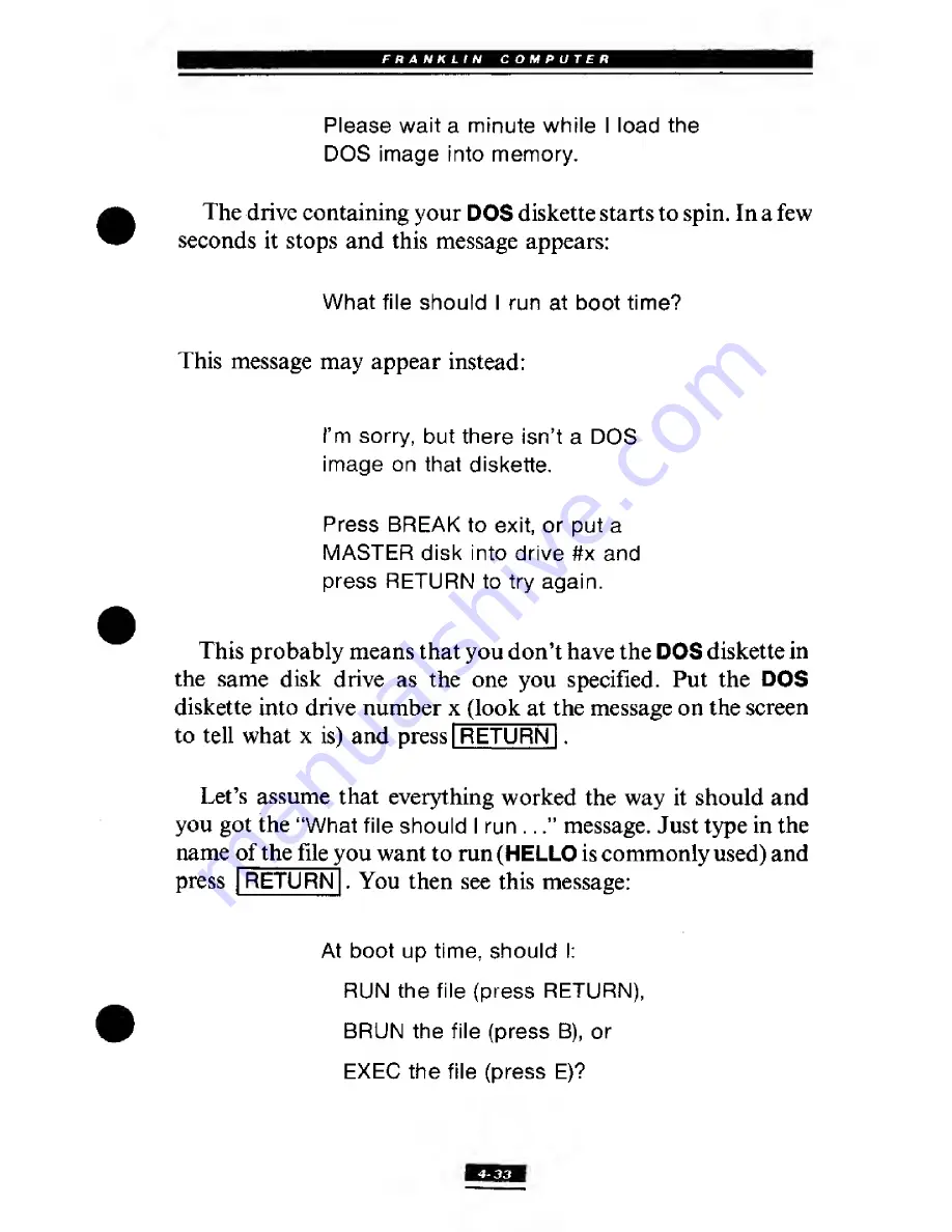 Franklin Ace 1000 User'S Reference Manual Download Page 114