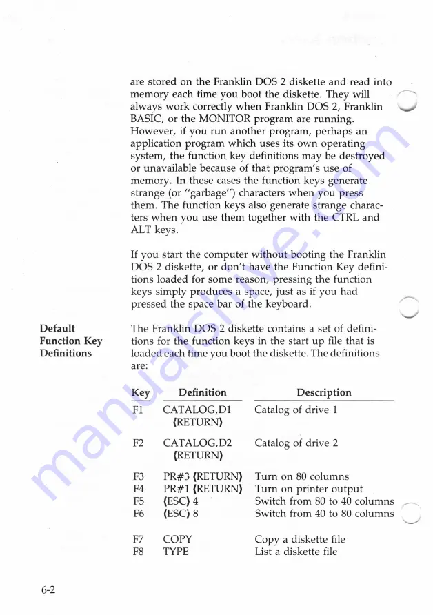 Franklin ACE2000 User'S Reference Manual Download Page 98