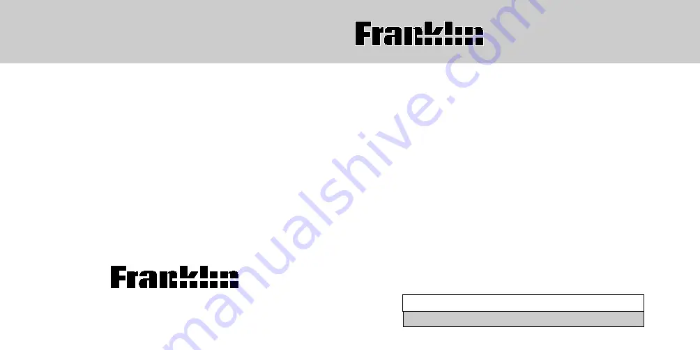 Franklin BFQ-3033 User Manual Download Page 26