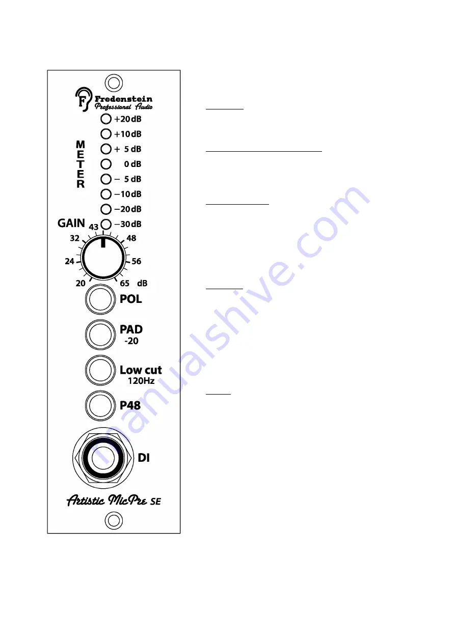 Fredenstein Artistic Microphone Preamplifier SE Operating Manual Download Page 3