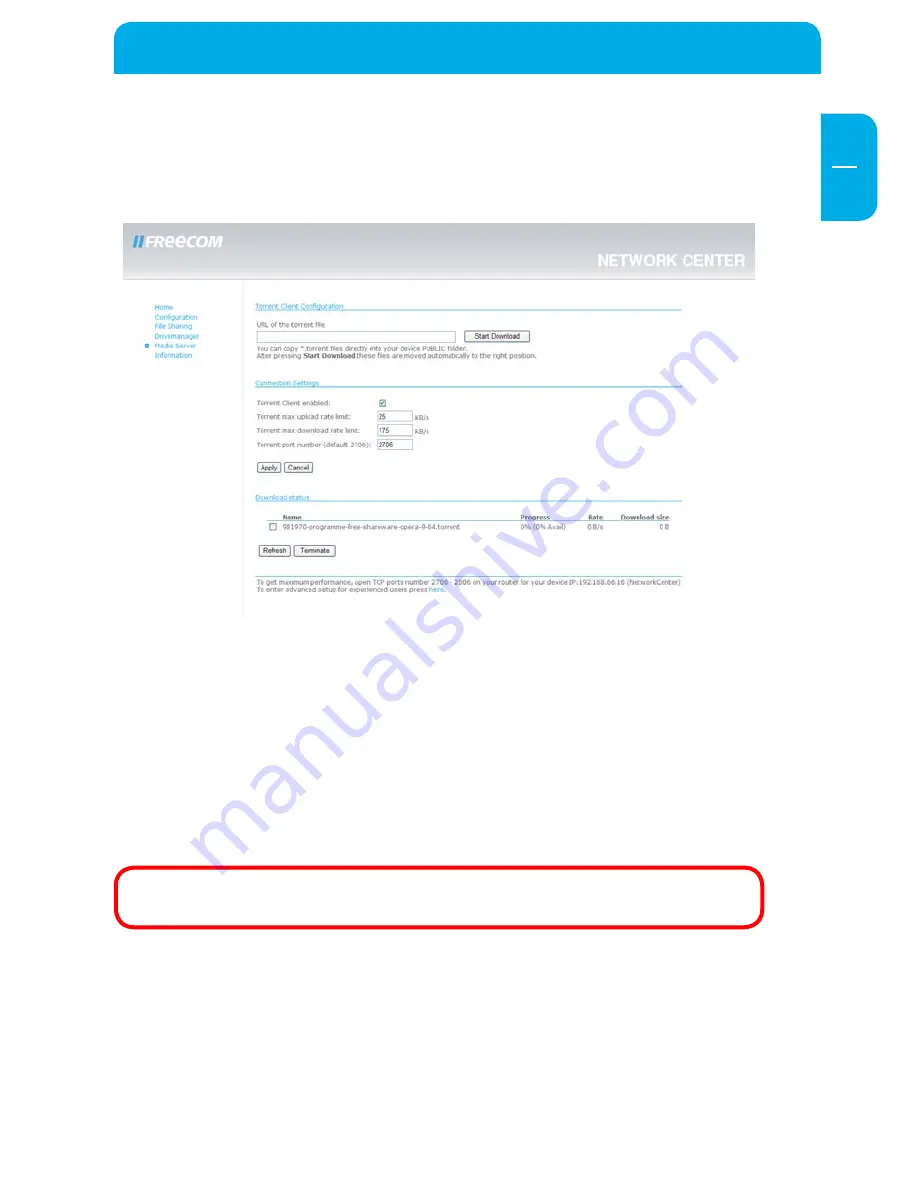 Freecom NETWORK STORAGE CENTER User Manual Download Page 43