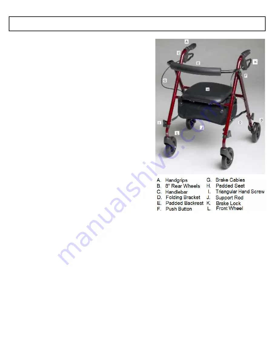 Freedom Rollator MDS86825SL Instructions For Use Manual Download Page 4