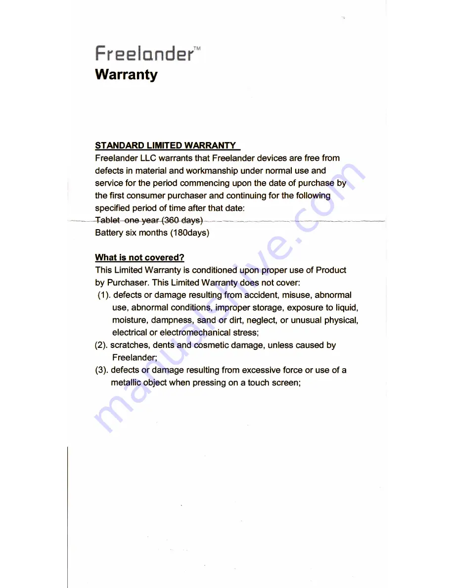 Freelander PH2O Quick Start Manual Download Page 3