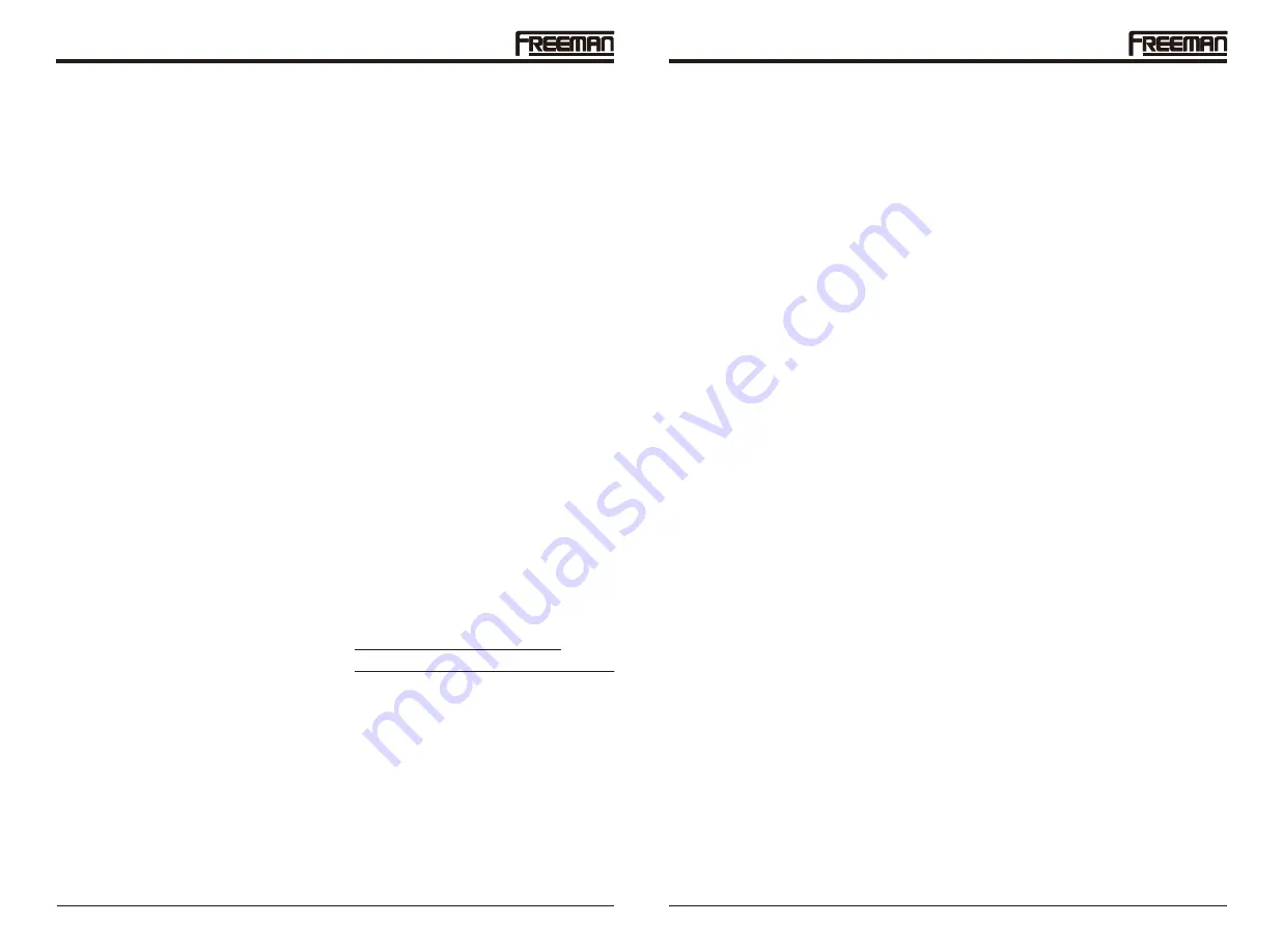 Freeman PE20V31618G Manual Download Page 16