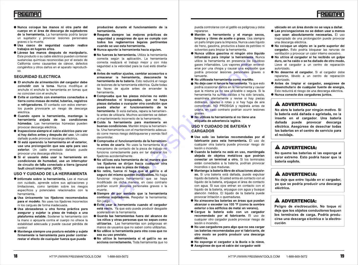 Freeman PE4118GF Manual Download Page 10