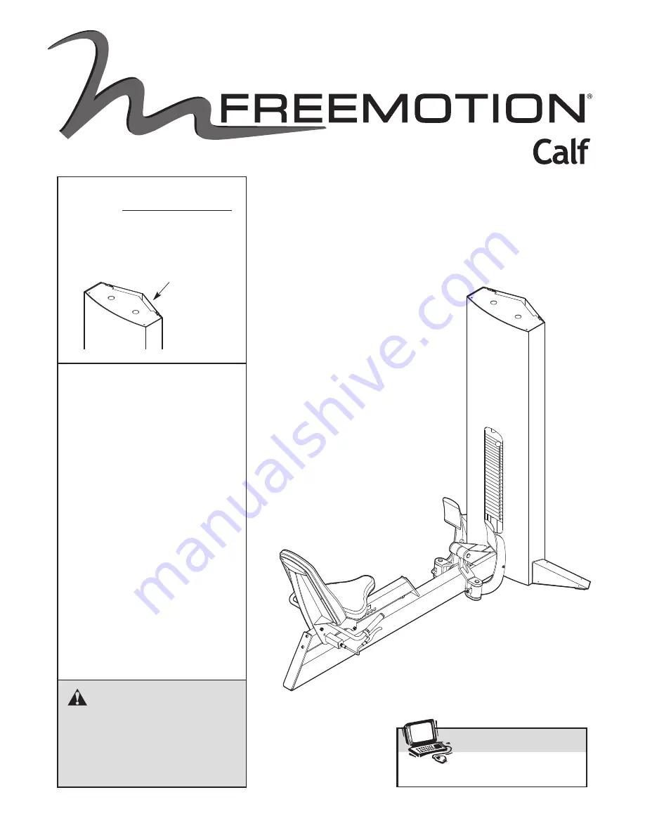 Freemotion Calf GZFM6007.7 Owner'S Manual Download Page 1