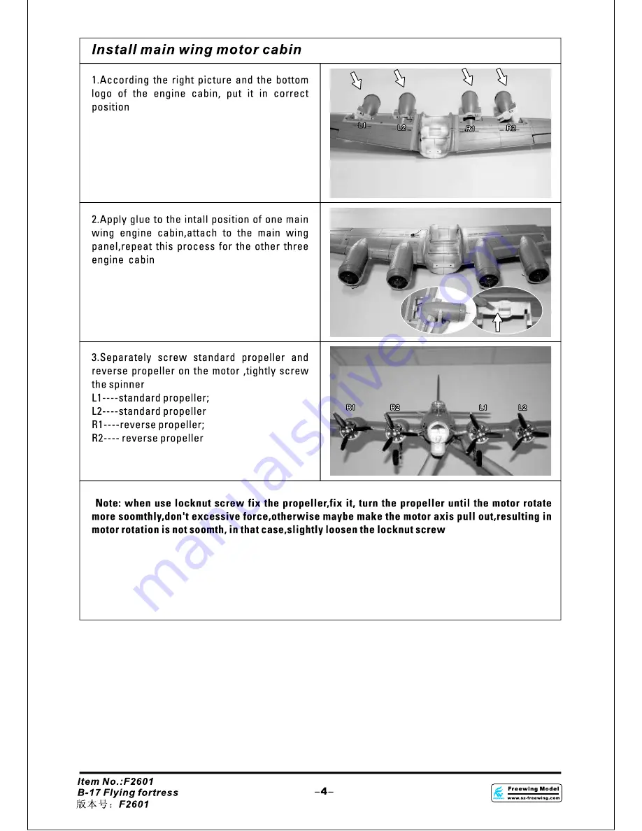 Freewing B-17 Flying Fortess User Manual Download Page 6