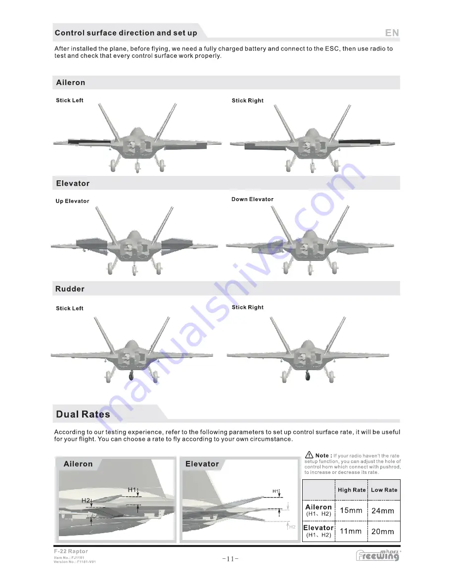 Freewing F-22 Raptor Instruction Manual Download Page 12