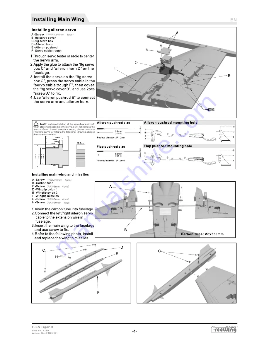 Freewing F-5N Tiger II FJ208 Скачать руководство пользователя страница 5