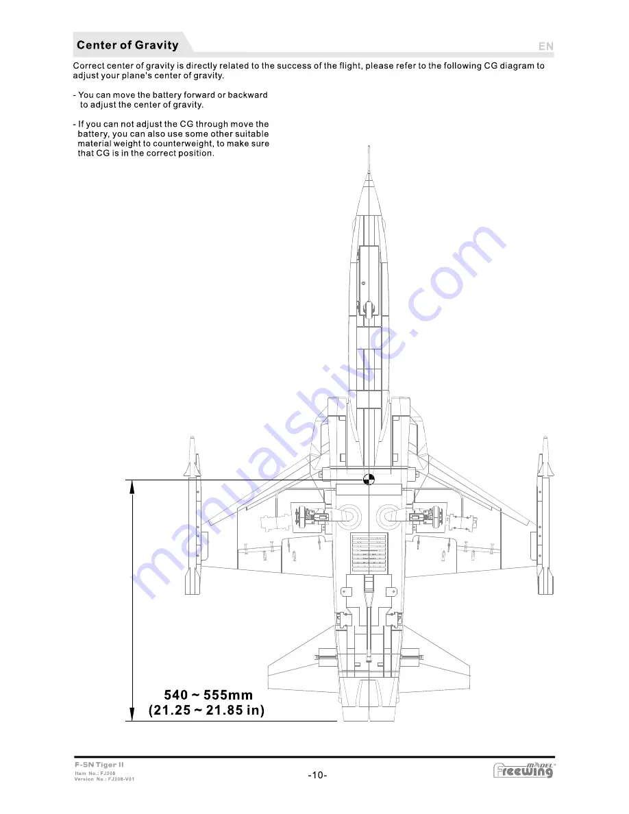 Freewing F-5N Tiger II FJ208 User Manual Download Page 11